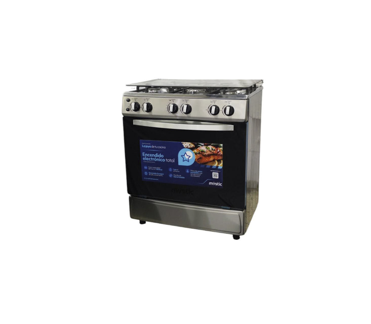 Cocina a gas esmeralda 5 hornillas (30") acero inoxidable Mystic