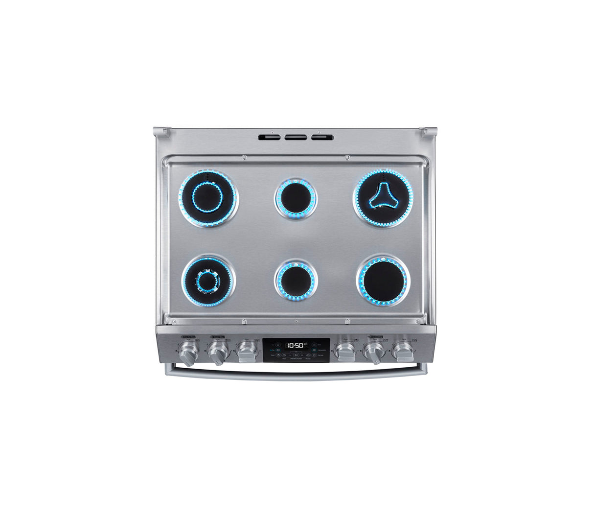 Cocina a gas piso 76cm 6 hornillas con encendido eléctrico acero inox Mabe