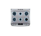 Cocina a gas piso 76cm 6 hornillas con encendido eléctrico acero inox Mabe