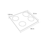 Tope de cocina inducción 4 hornillas 60cm 220V vitrocerámica Mabe