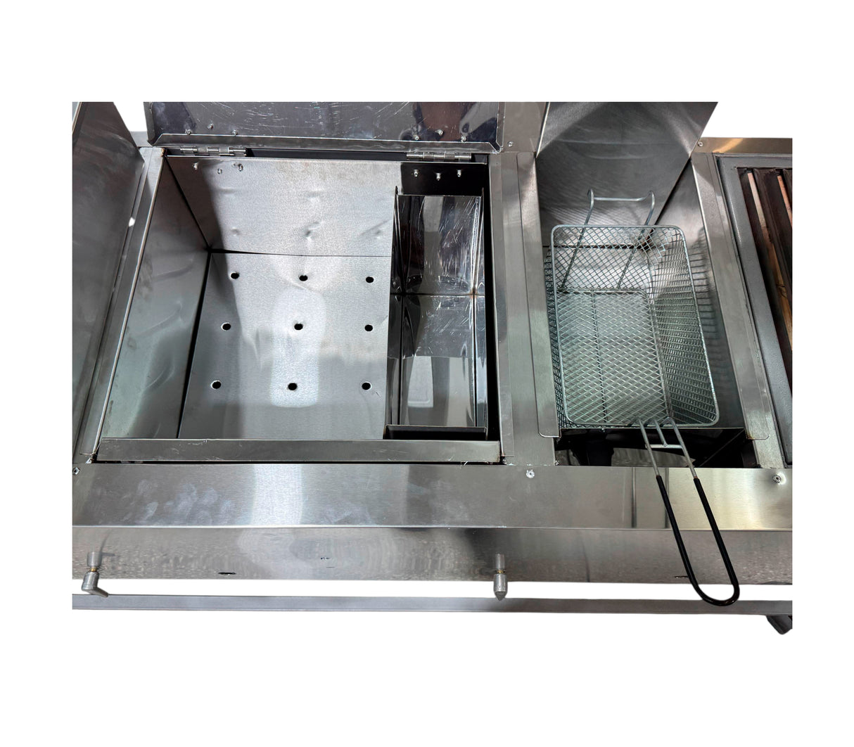 Plancha-baño de maría-freidora/grill forrado con ruedas Baldirio