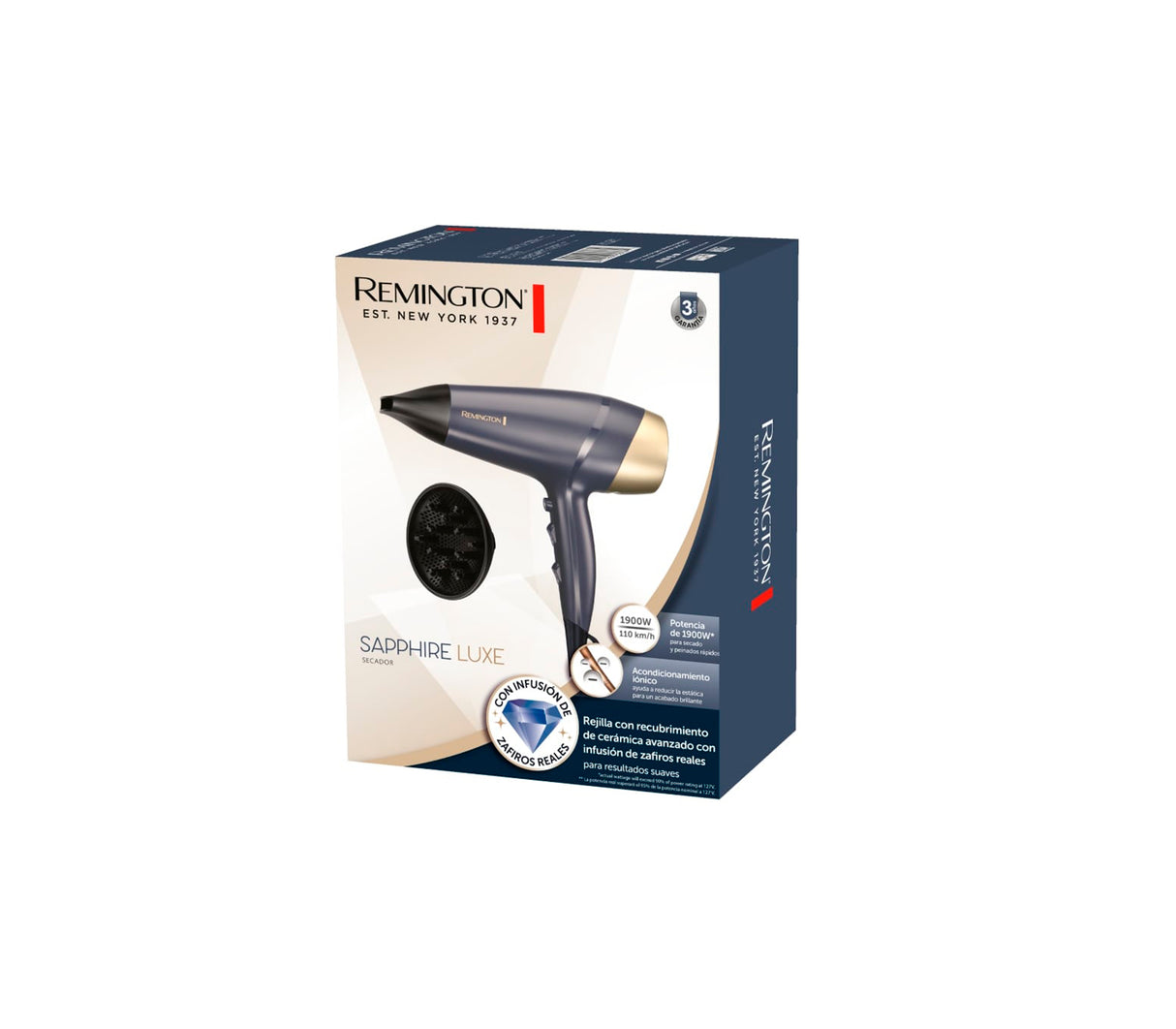 Secador de cabello Sapphire luxe 1900W Remington