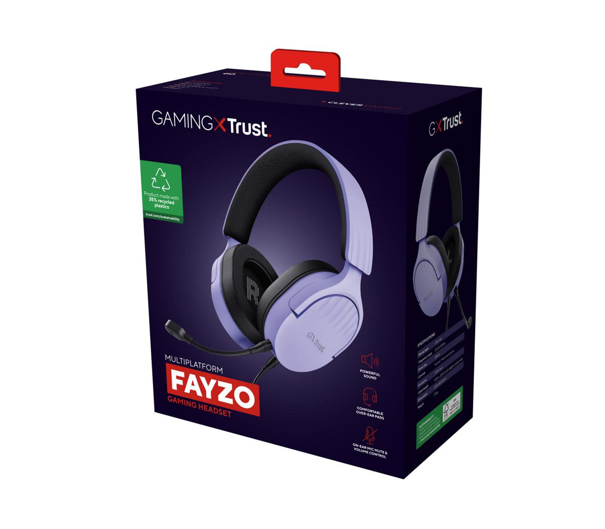 Audífonos gaming con micrófono GXT 489P Fayzo púrpura GXTrust