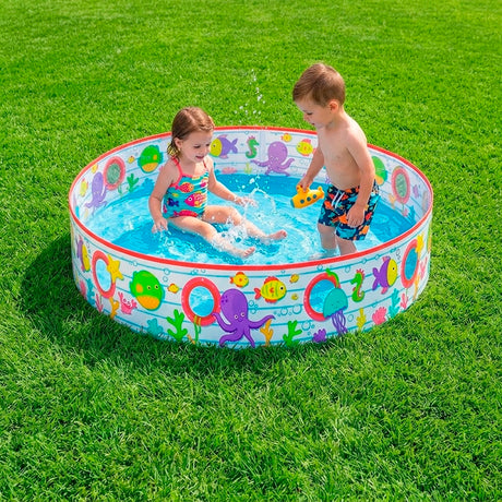 Piscina plástica para niños diseño marino 1.52m x 25cm Bestway