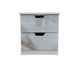 Mesa de Noche en PVC Marmolizado 2 Gavetas Powerfik