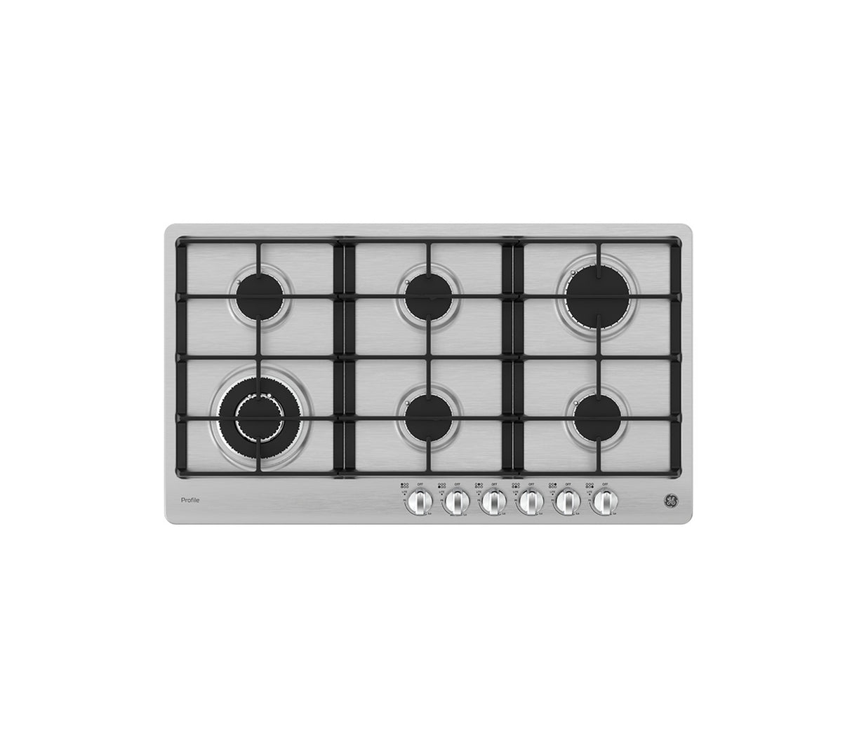 Tope de cocina a gas Profile 6 hornillas 90cm acero/inox General Electric