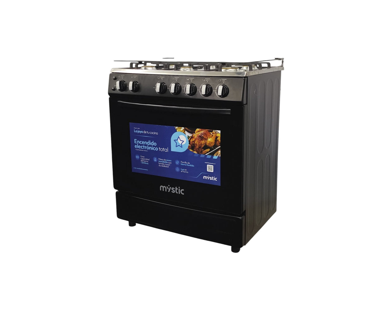 Cocina a gas Jade 6 hornillas (30") Negra Mystic