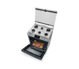 Cocina a gas piso 76cm 6 hornillas con encendido eléctrico acero inox Mabe