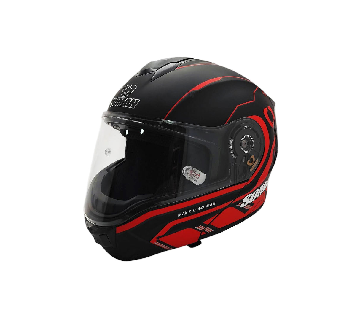 Casco para motorizado integral SM965 Talla L Matte Char Prince Red Soman