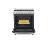 Cocina a gas piso 76cm 6H acero/inoxidable Mabe