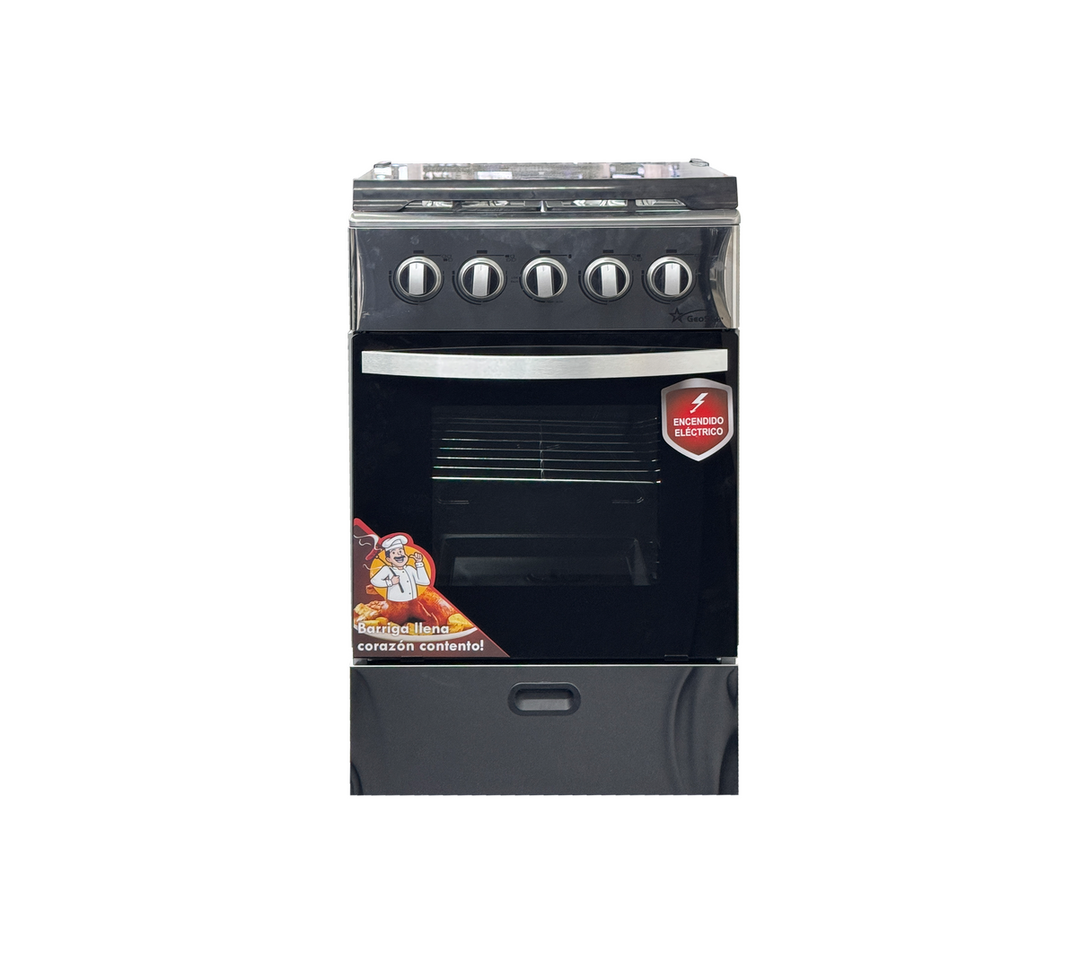 Cocina a gas 20" de piso 4H catatumbo plata Geostar
