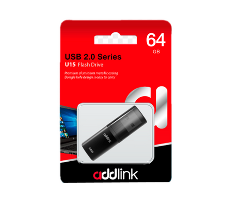 Pendrive 64gb U15 USB 2.0 negro Addlink