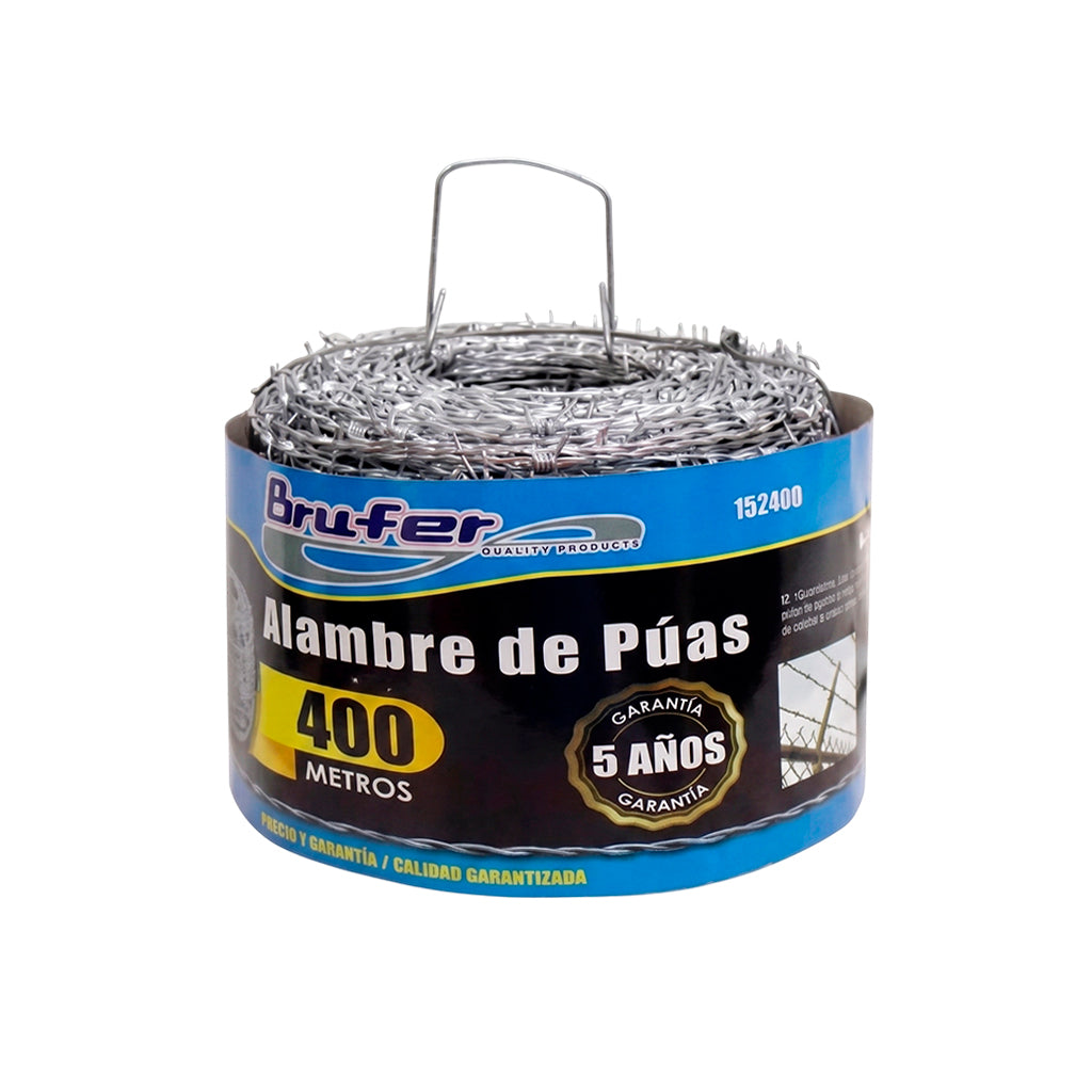 Alambre de púas 400 metros calibre de 16.5 x 17kg Brufer