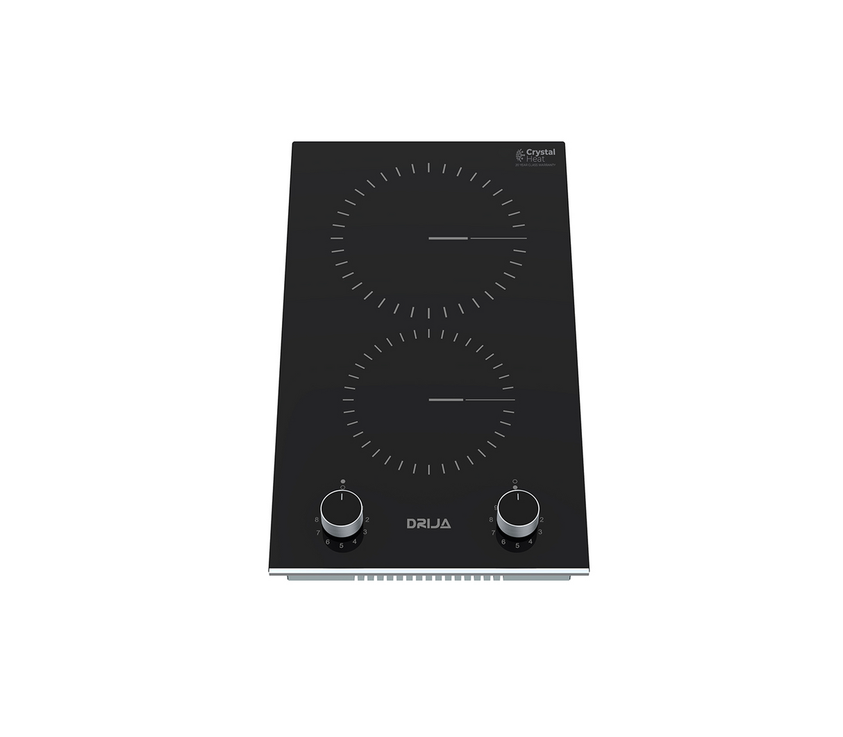 Cocina eléctrica vitrocerámica 29cm negra 2 quemadores Drija