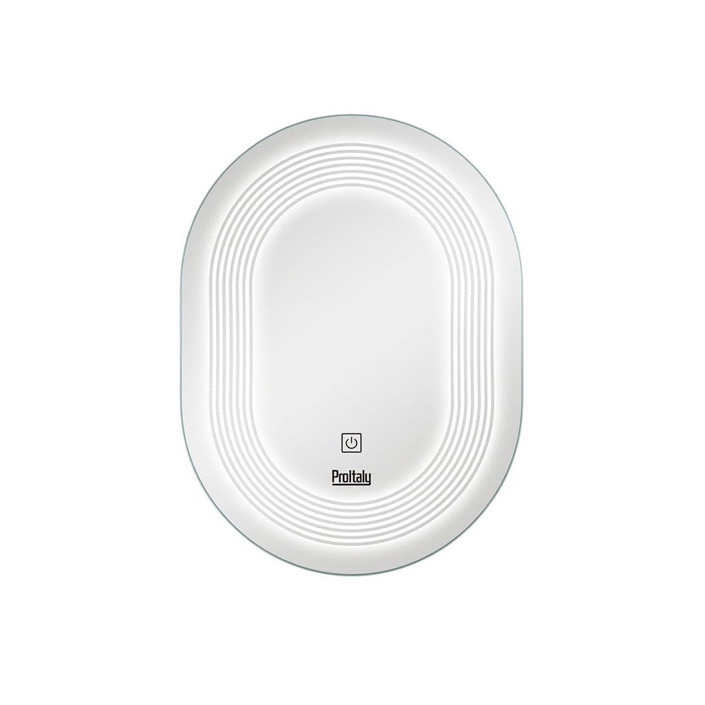 Espejo ovalado con interruptor táctil LED 80x60cm Proitaly