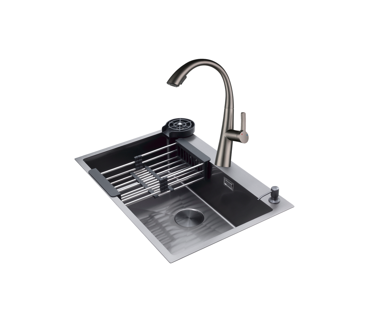 Fregadero Bolonia 76 1 tina + accesorios acero inox Drija