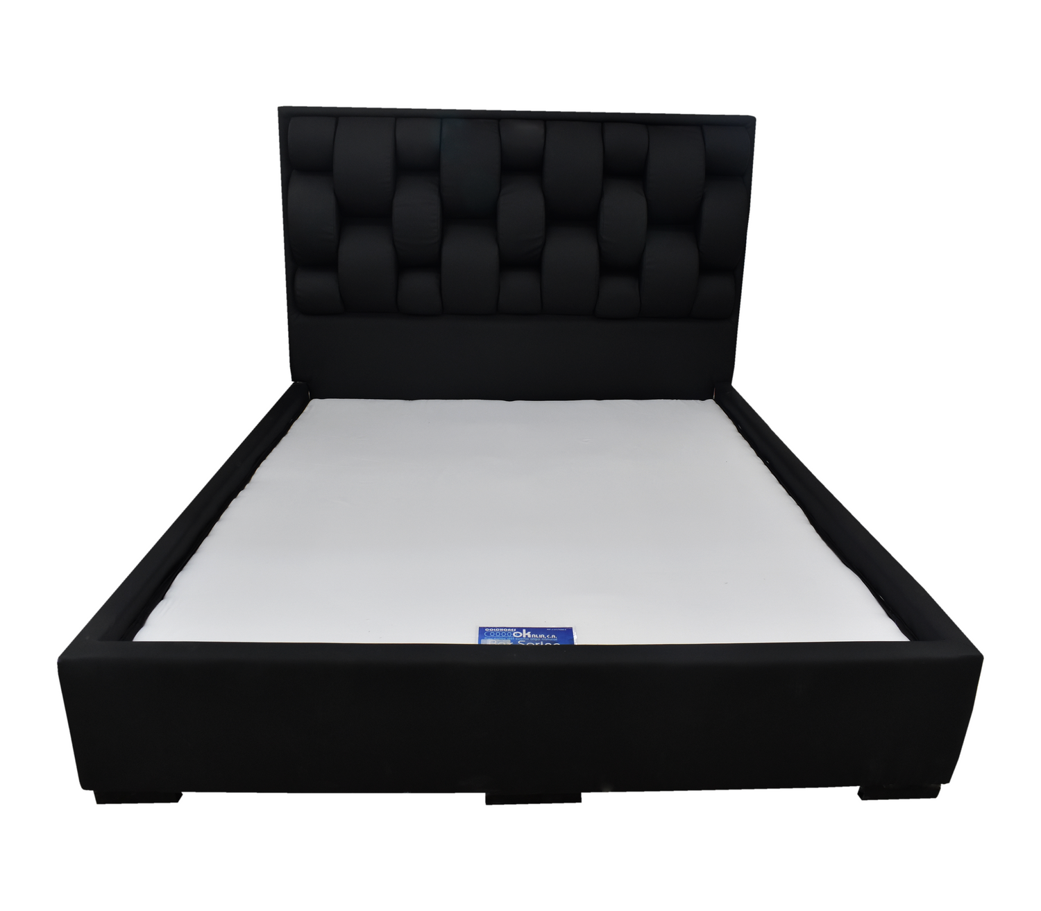 BOX SPRING C/ COPETE 160X190 BULGARY BIPIEL NEGRO OKALIA
