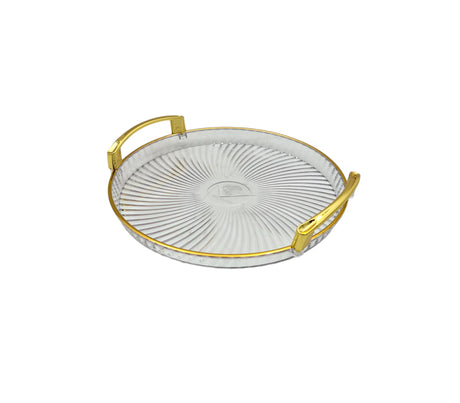 Bandeja para redonda pequeña dorada Pamorde