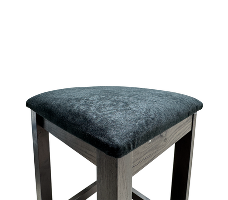 Banqueta cuadrada sin respaldo con 70 cm tapizado tela shenil gris isabel