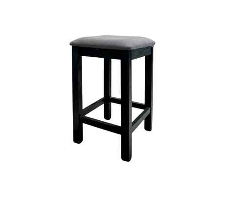 Banqueta cuadrada sin respaldo con 70 cm tapizado tela shenil gris isabel