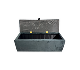 Baúl pie de cama tela gamuza negro Fabricadora Man