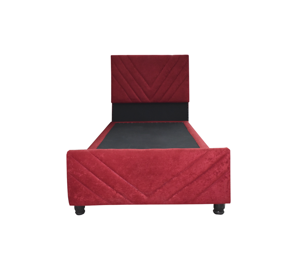 Box Spring V Individual C/Copete Tela Gamuzada Driha