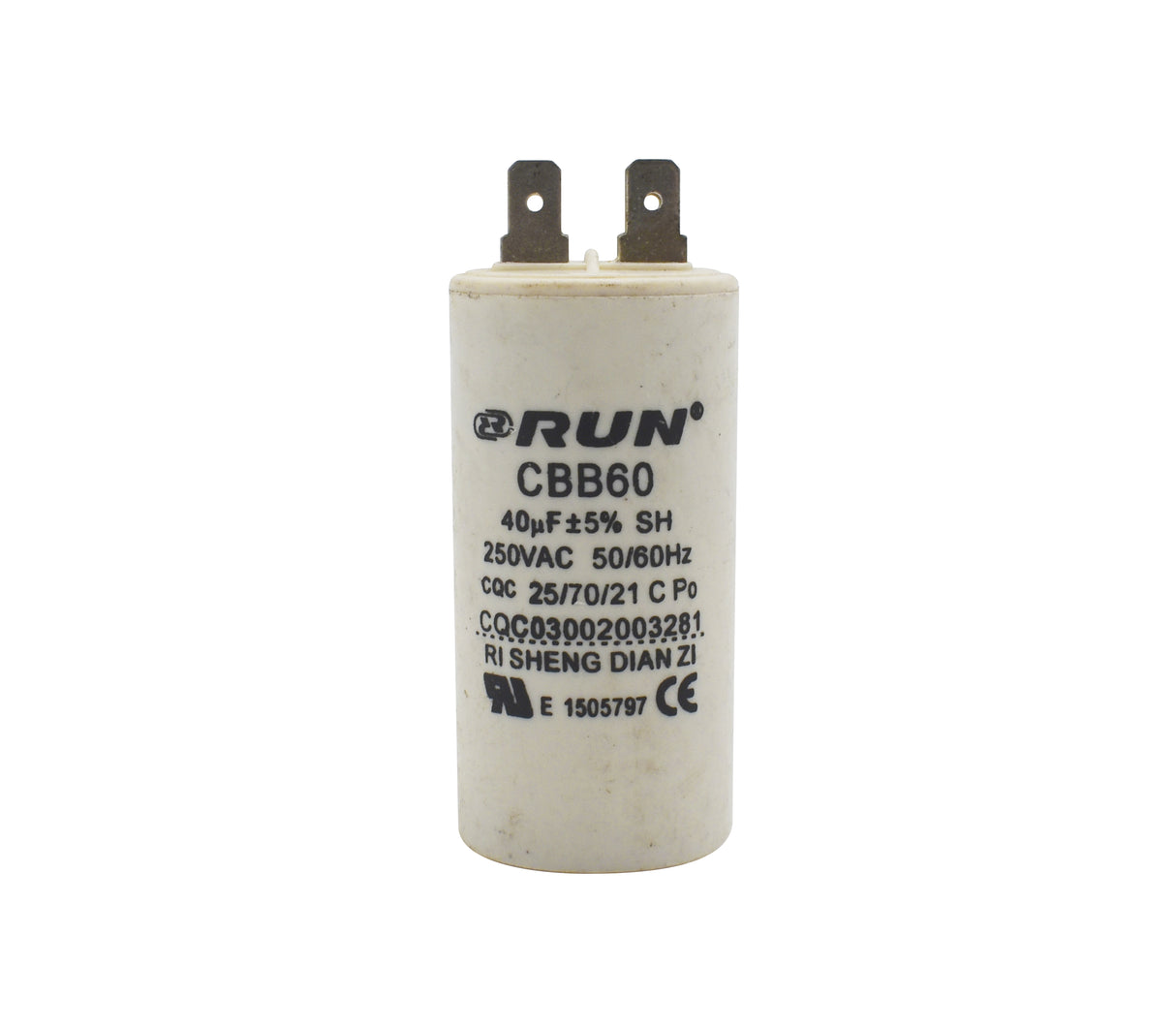 CAPACITOR 40MF 250VAC 50/60HZ PARA BOMBA QB70 RUN