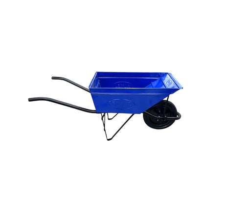 Carretilla de construcción guerrera maciza 110 litros azul Rutel
