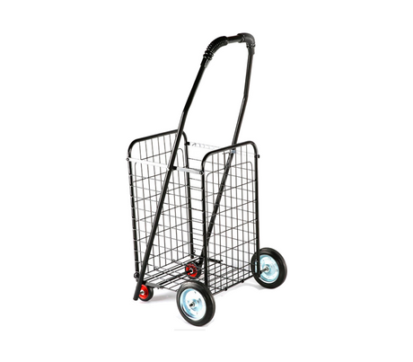 Carrito de mercado plegable con cesta metal negro Mo Import