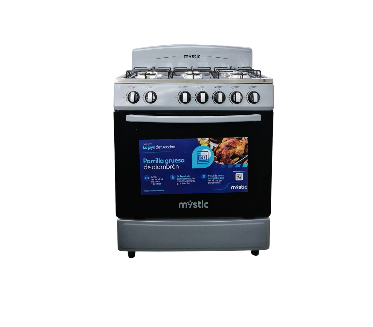 Cocina a gas Agata 6 hornillas (30") Silver Mystic