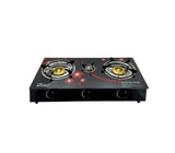 Cocinita a gas 3H negra flores ZGBES Gippon