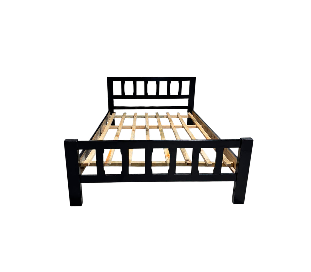 Cama matrimonial 140x190 económica Wengué Pino Z