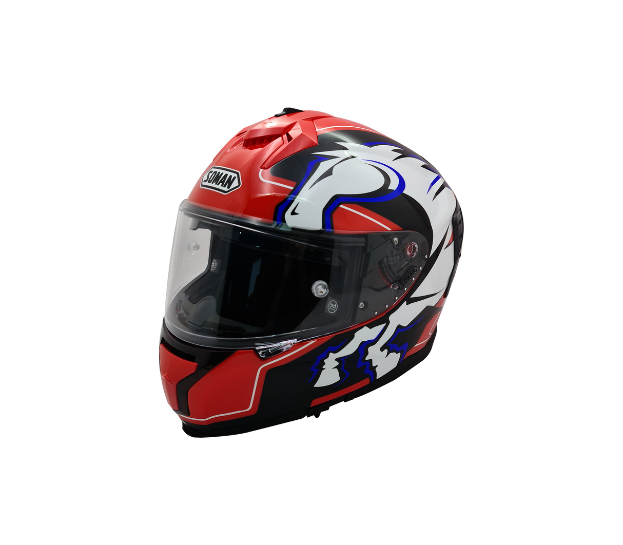 Casco p/motorizado integral sm961-s talla L White Dragón Eh1-smoke spoiler Soman
