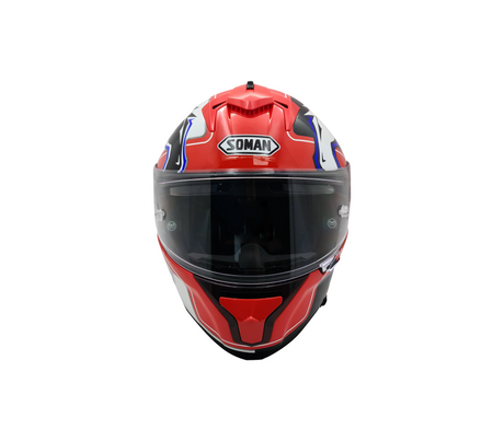 Casco p/motorizado integral sm961-s talla L White Dragón Eh1-smoke spoiler Soman