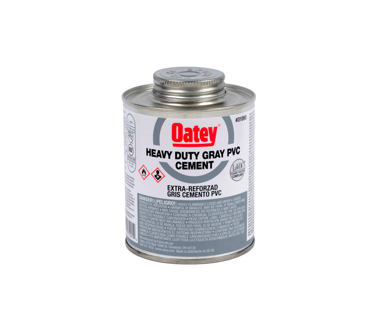 Pegamento mediana viscosidad PVC gris 118ml Oatey
