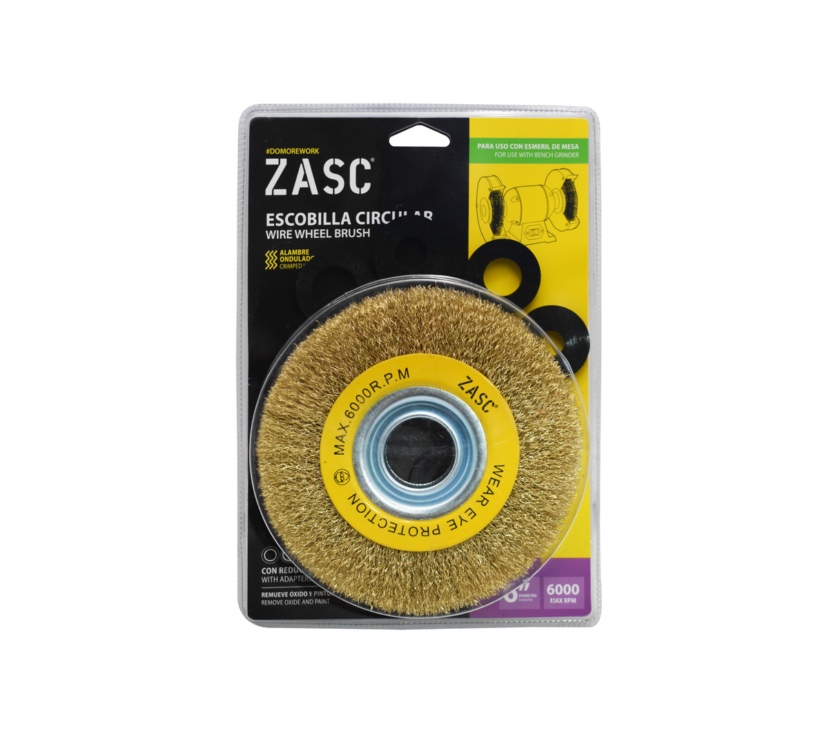 Cepillo alambre circular 6" cod.4-971 Zasc