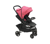 Coche para bebé 4 ruedas con porta bebe negro/rosado Spectrum