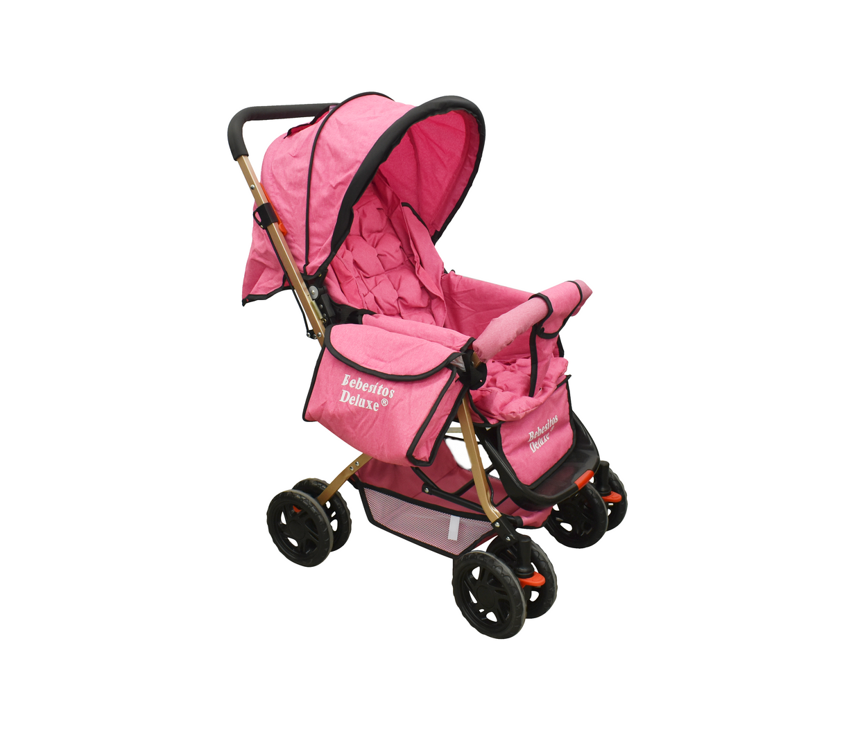 Coche para bebé con bolso rosado Bebesitos