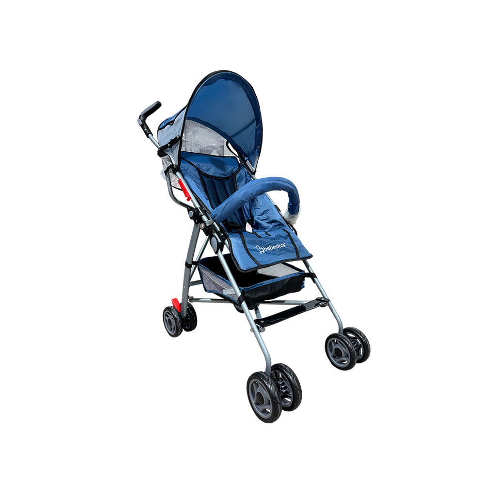 Coche para bebe tipo paragua azul Bebesitos
