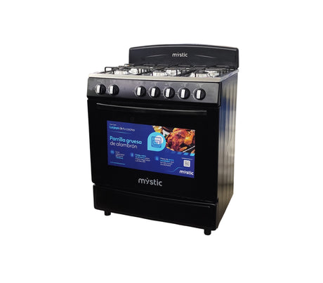 Cocina a gas Agata 6 hornillas (30") negra Mystic