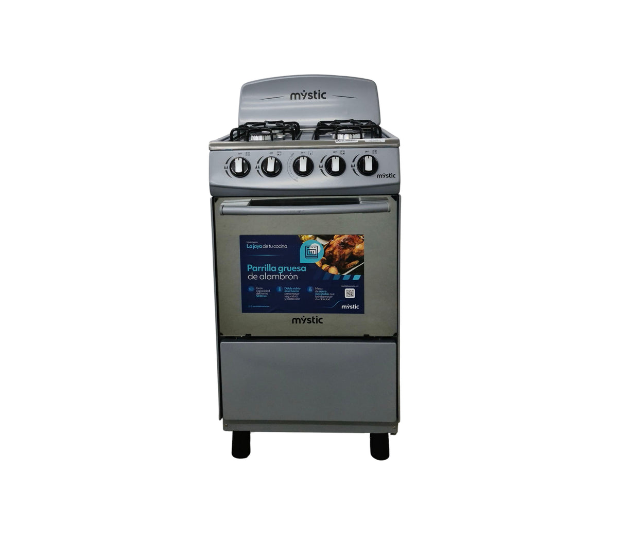 Cocina a gas agata 4 hornillas (20") Silver Mystic