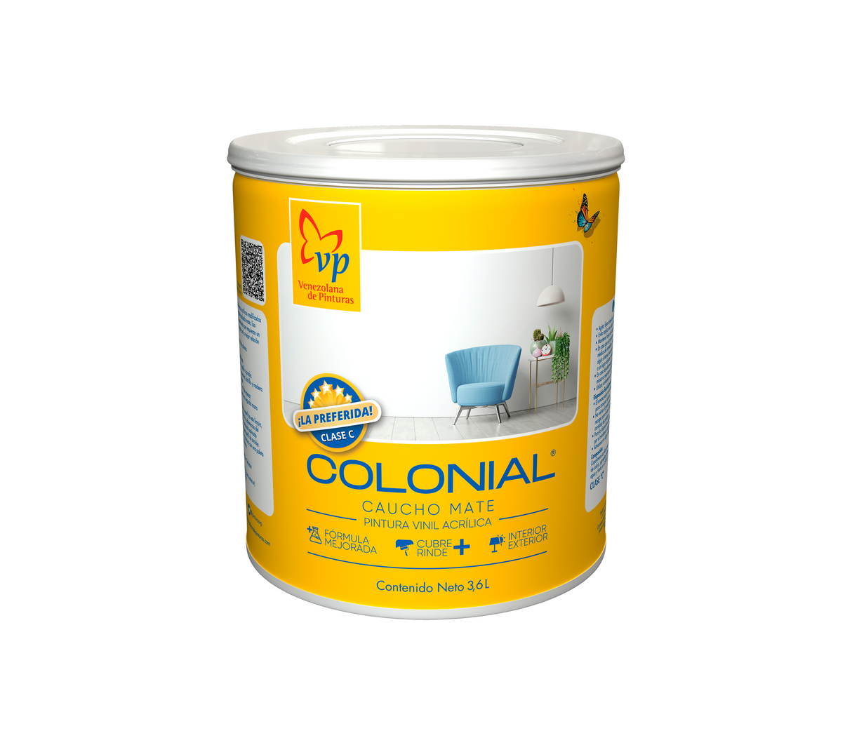 Pintura colonial caucho mate interior/exterior clase C Vp