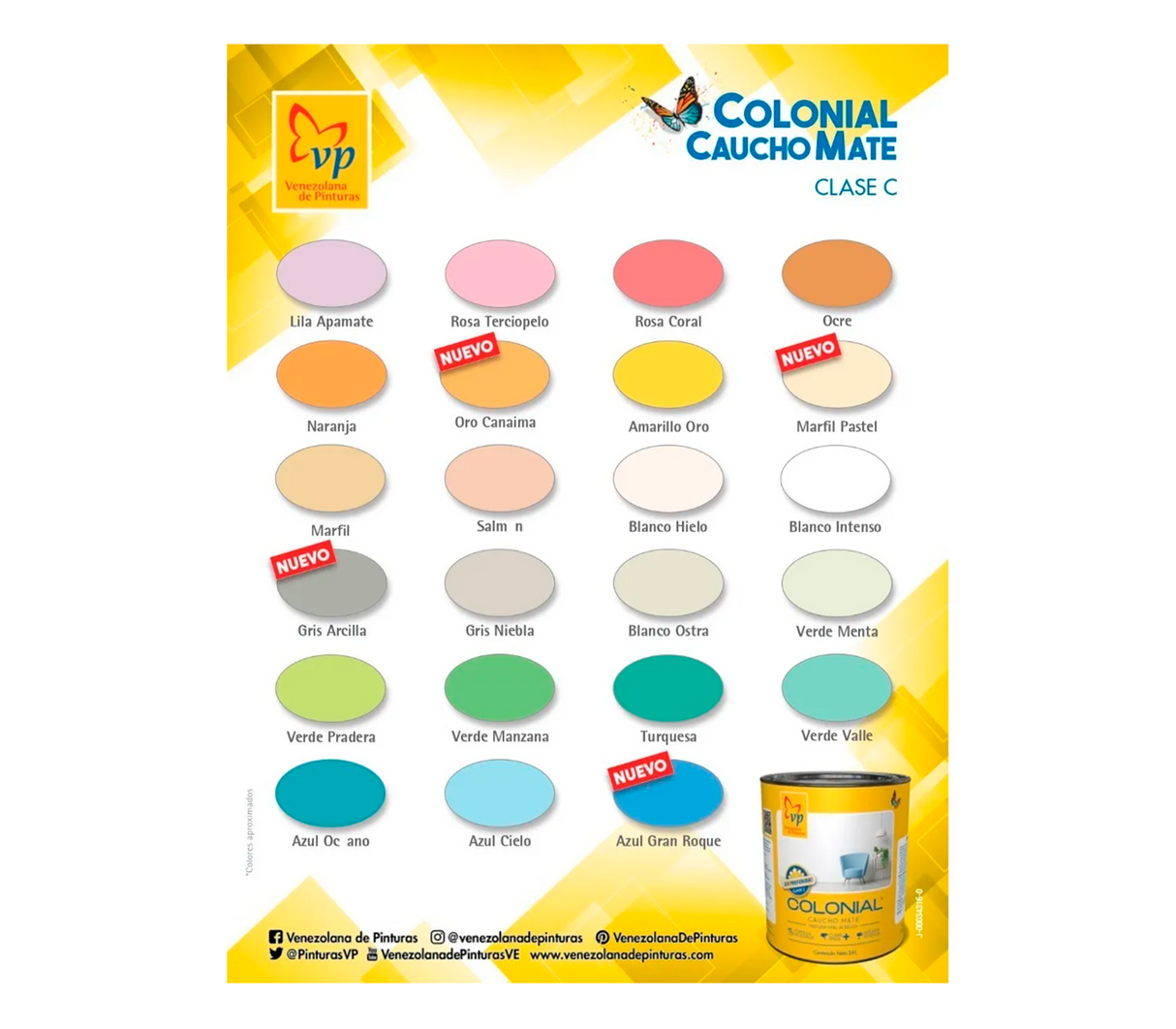 Pintura colonial caucho mate interior/exterior clase C Vp