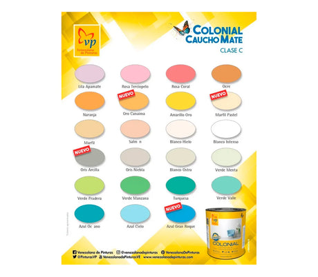 Pintura Colonial Cuñete (4 Galones) Caucho Mate Int/Ext Clase C VP