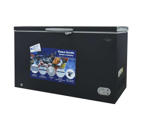 Congelador horizontal 400 litros negro fre-1027 Gplus