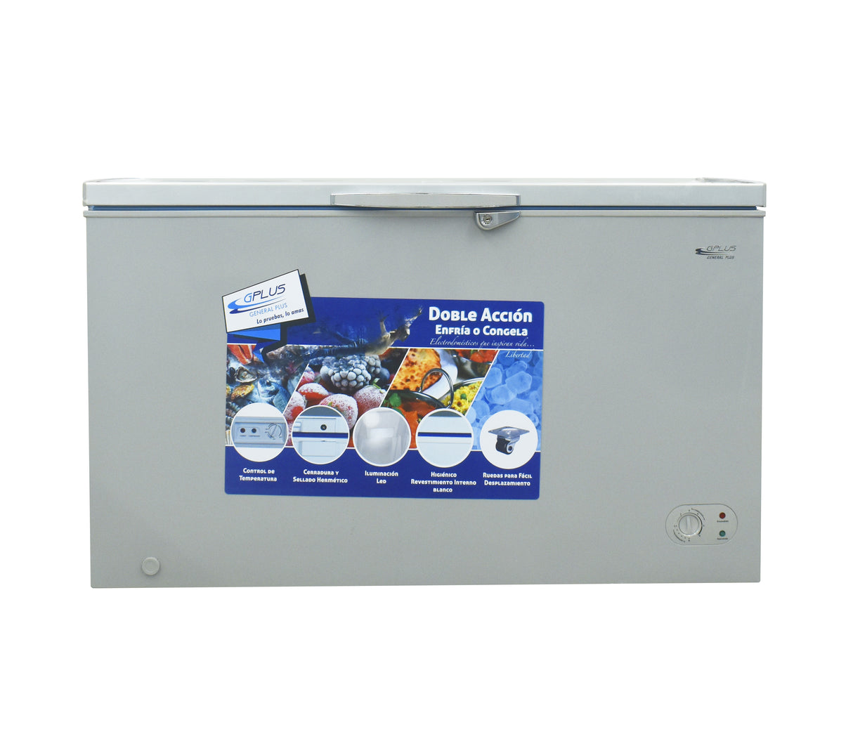 Congelador horizontal 400 litros silver fre-1026 GPlus