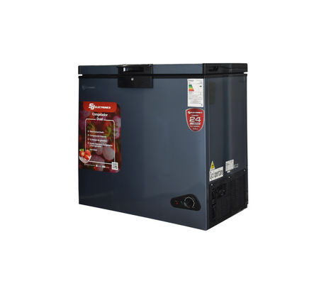 Congelador hrztl 188 litros navy int/aluminio Sj Electronics