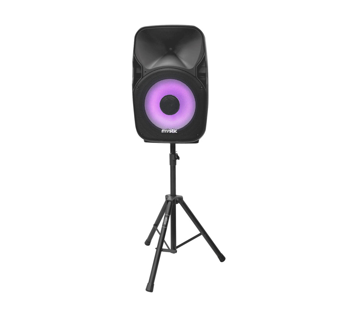 Corneta 15" con soporte 120w bt/usb micrófono Mystic