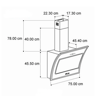 Campana Diamonds 76cm (30") 110-120V negra Drija