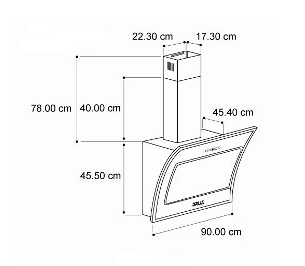 Campana Diamonds 90cm (36") 110-120V negra Drija